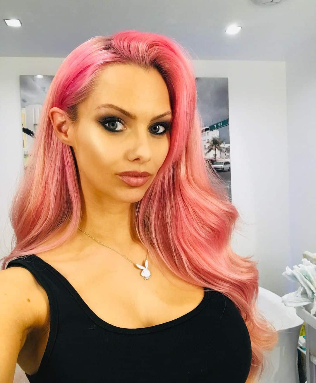 Pink Hair Jessica-Jane Clement Selfie 1